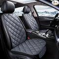 2pc Plush Front Seat Cushion with Back Support - Winter Warmth, Easy Installation, Polyester Fiber, Fits Most Vehicles, Beige (2pcs Front Row Gray)