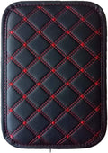 Forala Auto Center Console Pad PU Leather Car Armrest Seat Box Cover Protector Universal Fit (D-Black&Redline)