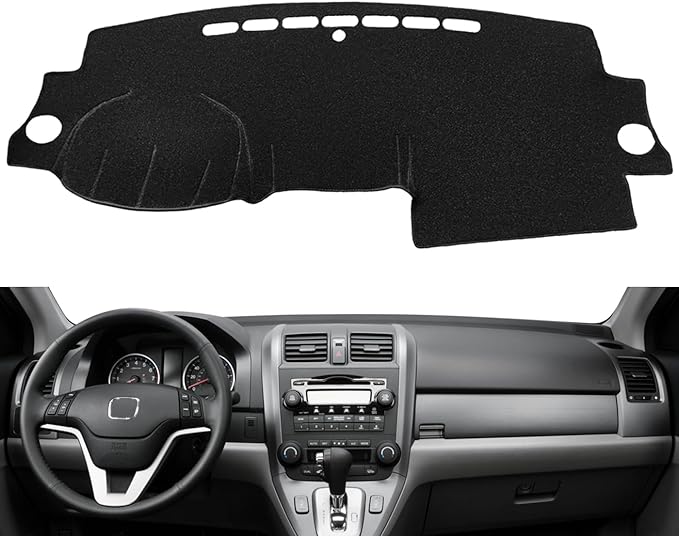 Dash Cover Mat Custom Fit for Honda CRV 2007 2008 2009 2010 2011,Dashboard Cover Cap Pad Carpet Protector (07-11 black) Z09