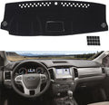 TUCAREST Dash Cover Fit for 2019-2022 Fo-rd Ranger Nonslip Car Dash Board Mat Sunshade No-Glare and Slip Pad Carpet Sunshield Protector - with Storage Compartment, No Audio Outlet Flannel Black