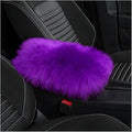 Car Center Console Cover Pad, Fluffy Middle Console Pad Armrest Seat Box Cover, Universal Furry Arm Rest Decoration Protector for Car Truck SUV, Interior Car Accessories (Purple)