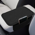 Car Center Console Cover with 2 Storage Bags - Leather Car Armrest Cushion Pad Vehicle Middle Console Cover, Universal Armrest Seat Box Protector Auto Interior Accessories for SUV, Truck, Sedan(Black)