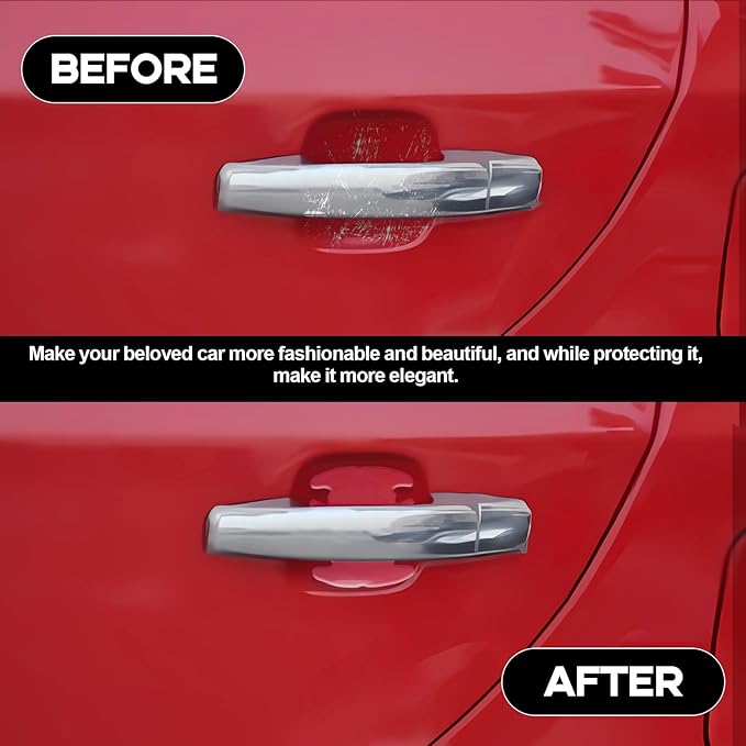 4PCS Waterproof Car Transparency Anti-Scratches Cup Protector, Non-Marking Car Door Protector, Universal for Most Car (Transparent)