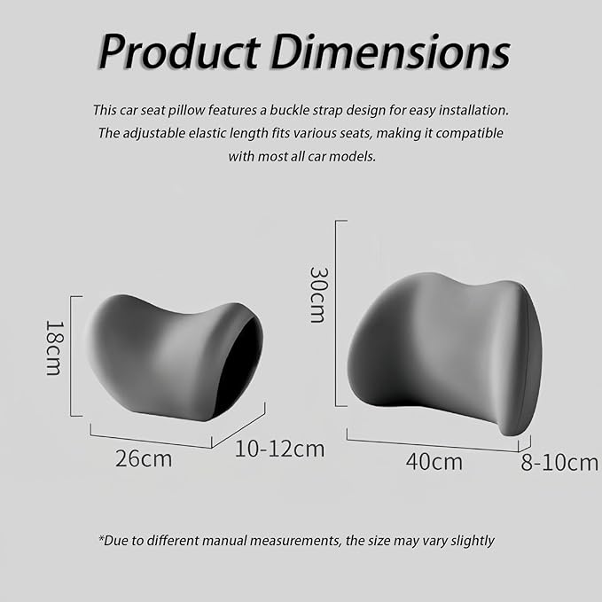 Car Lumbar Support Pillow and Car Neck Pillow Kit for MG MGB 1962-1980, Car Seat Neck Back Rest Pillows, Ergonomic Car Seat Headrest & Lumbar Cushion,A Black