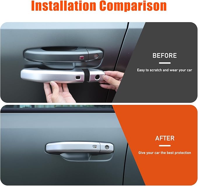 for Hummer EV Accessories Exterior Door Handle Cover,ABS Car Door Handle Protectors Cap Compatible with Hummer EV SUT SUV 2024 2025 8PCS (Matte Silver)