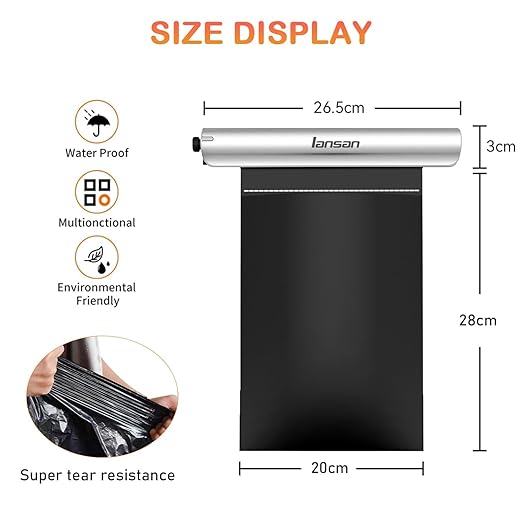 Car Trash Can Bin with 42pcs Trash Bags - Mini Car Trash Bag Hanging Easy Mount,Waterproof Car Trash Can for Back Seat, Roller Type Trash can for Car, Office,Kitchens,During Travel (Silver)