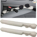 2PCS Leather Car Seat Gap Filler, No-Drop Seat Side Gap Plug Crevice Blocker with Securing Strap, Elastic Filler Block The Gap Between Seats & Console for Truck SUV Sedan (Beige)