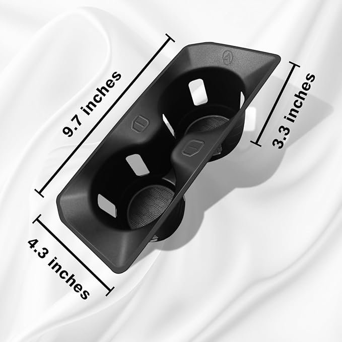 Muslogy Center Console Cup Holder Inserts Compatible with 2021-2024 2025 Ford F150 F-150 Accessories Middle Console Drink Holder Liner TPE Organizer Non-Slip Drink Stopper(Bucket Seat Only)