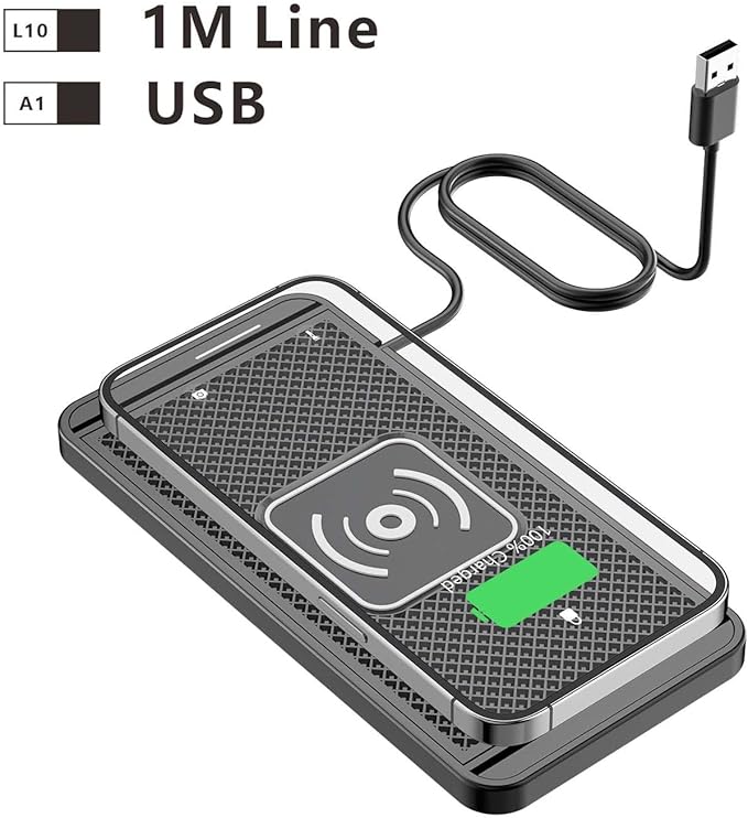 Car Charger for Hyundai Tucson Palisade Venue Veracruz Santa Fe 2020-2026, Non-Slip Dashboard Phone Charger Mat, Type C/USB Fast Car Charging Pad, Car Interior Accessory,1M-USB
