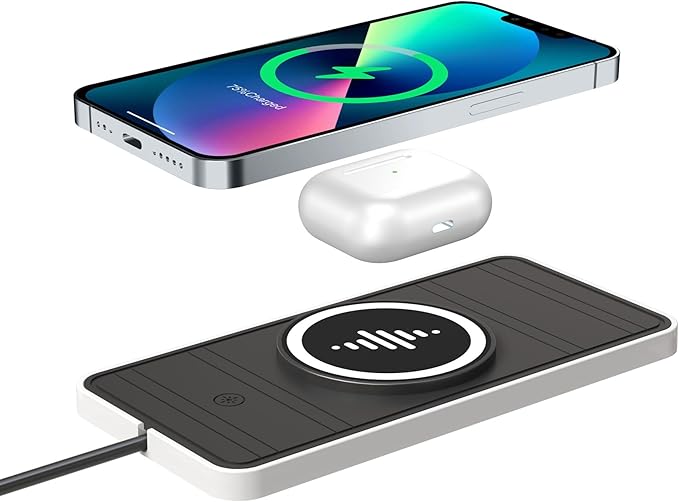 Magnetic Wireless Car Charger Pad, LANSEMKU RGB 15W Wireless Car Charging Pad for Magsafe Wireless Charger for Car iPhone 16 15 14 13 12 11 Pro Max, for Samsung Galaxy S24/23/S22/S22+/S22 Ultra