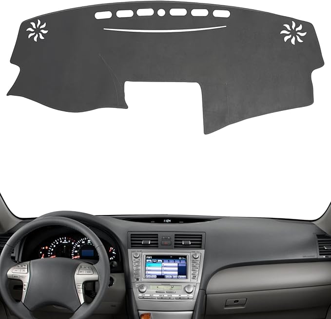 Dash Cover Mat Custom Interior Center Console Compatible with Toyota Camry 2007 2008 2009 2010 2011 Dashboard Cover Pad Carpet Protector (Gray)