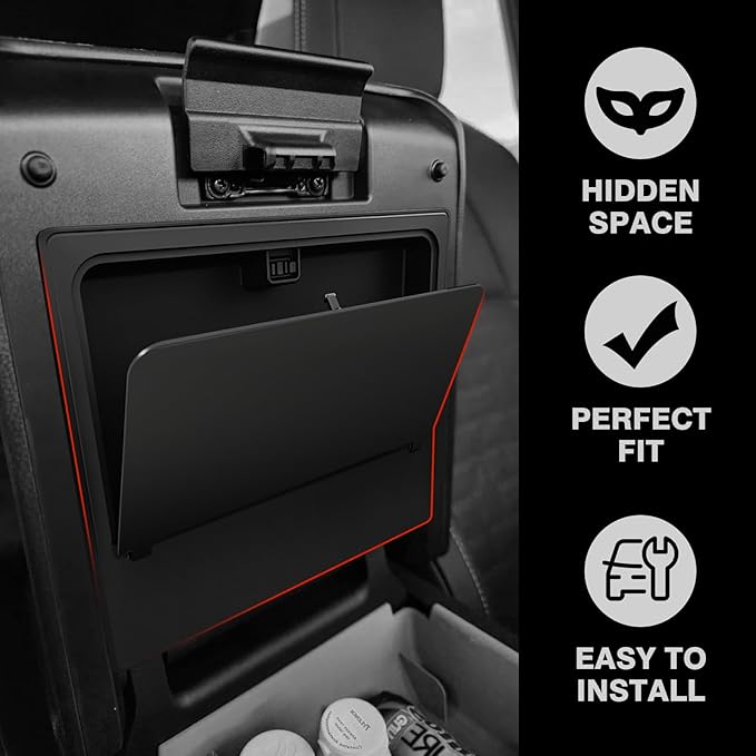 Muslogy Center Console Hidden Storage Box Compatible with 2025 2026 Toyota 4Runner Accessories Armrest Privacy Hidden Design Middle Console Secret Organizer Compartment ABS Material Large Opening