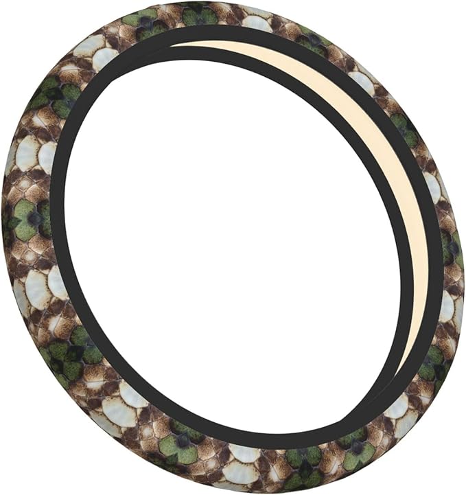 Snakeskins-Print Universal Fit Steering Wheel Cover for Car, Truck, and SUV, Durable Steering Wheel Protection