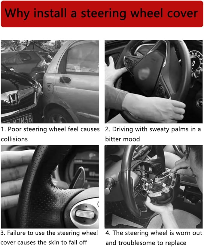 Steering Wheel Cover, Car Silicone Steering Wheel Protector, Anti-Slip Soft Odorless Wheel Covers, Universal 14-15 Inch Steering Wheel, Automotive Interior Accessories (Beige)