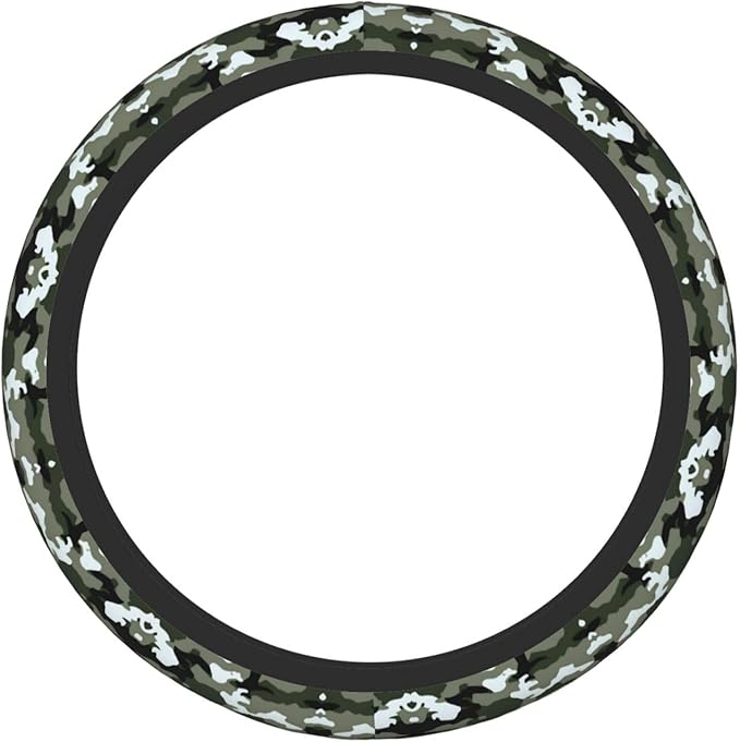Camouflage Print Car Steering Wheel Cover, 15 Inch Steering Wheel Cover Stylish Decor for Most Cars