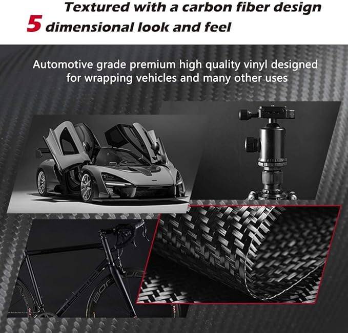 CloudBuyer Universal Car Door Edge Protector, Carbon Fiber 5D Gloss Black Vinyl Wrap Film with Anti-Collision Protection for Most Vehicles (33Ft x 2In, Black)