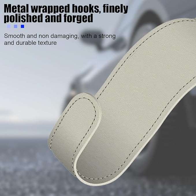 Car Co-Pilot Glovebox Hooks, 2PCS Anti-Scratch Vehicle Passenger Seat Storage Hanger for Handbag Purse Umbrellas, Auto Interior Organizer, Universal for SUV Sedan Truck(Beige)