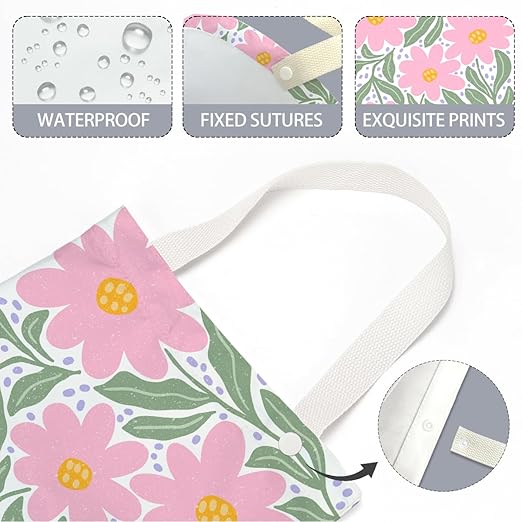 Pykfrhh Retro Floral Car Trash Can, Car Trash Bag Hanging, Waterproof Cars Back Seat Hanging Organizer and Storage Trash Bags for Vehicle Travelling Camping