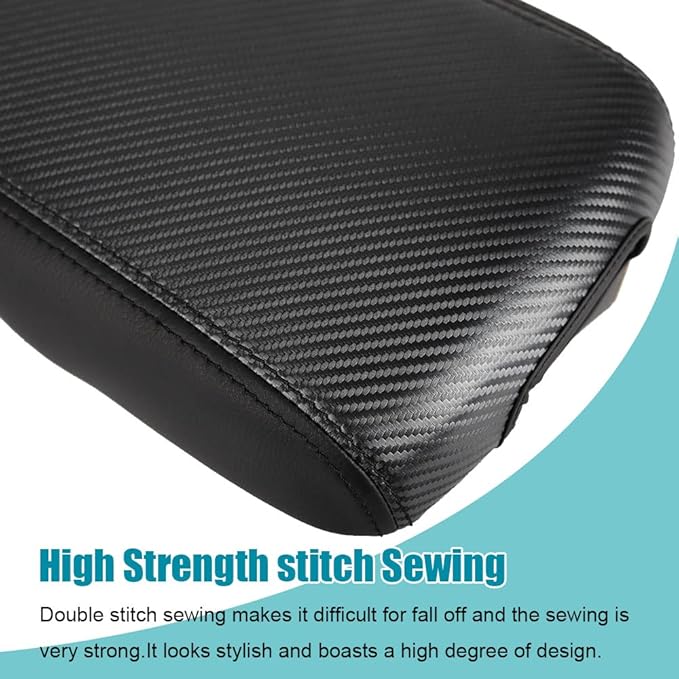 LEXLEY Center Console Pad Armrest Box Cover Waterproof Anti-Scratch Leather Protector Covers For Kia 2016-2020 Sorento-Carbon fiber