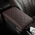 Car Center Console Cover Nappa Leather Memory Foam Armrest Box Seat Box Cushion Protector Pad Comfortable Height Increase Universal for Car Truck SUV (Diamond,Deep Coffee)