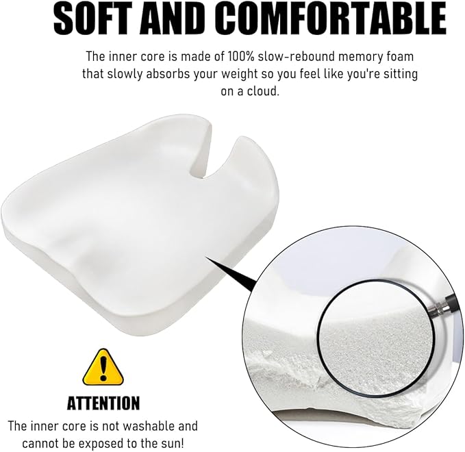 Car Seat Cushion, Soft Memory Foam Auto Cushion, Comfortable & Breathable Automotive Front Seat Buttom Cushion Pad, Universal Vehicle Truck SUV Van Car Accessories (Gray)