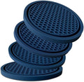KULOLO Car Cup Holder Coaster 4 Pack - Non Slip & Shockproof,Flexible PVC Rubber Insert for Car/Truck/SUV/Van (2.75"x0.2") Universal Fit Auto Cup Holders Accessories for Women and Man (Navy Blue)
