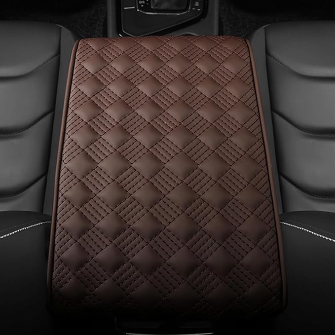Car Armrest Cushion, Automotive Anti-Scratch Leather Memory Foam Center Console Pad Cover Protector Elbow Pillow Armrest Seat Box with Organizer Pockets Storage Bag, Universal Fit