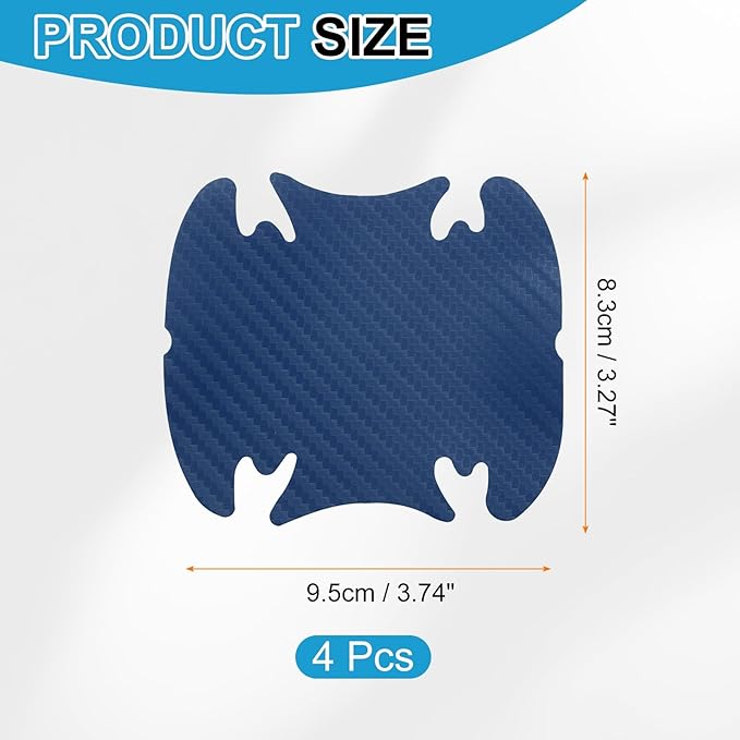 HARFINGTON 4pcs Car Door Handle Scratch Protectors Carbon Fiber Bowl Cover Anti Scratch 3D Sticker Automotive Door Handle Cups Protective Film Bowl Sticker for All Cars, Blue
