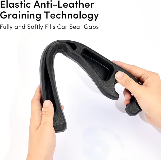 ANABIUP 2 Pack Car Seat Gap Filler, PU Leather Universal Fit for Cars Trucks SUVs, Gap Stopper Between Seat & Console with Storage Organizer, Stop Items from Dropping (Black)