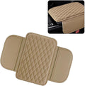 Car Center Console Armrest Cover with Storage Pockets, Universal Upgraded Microfiber Leather Center Console Organizer Protector for Most Cars SUVs Trucks Armrest Pad Interior Accessories (Beige)