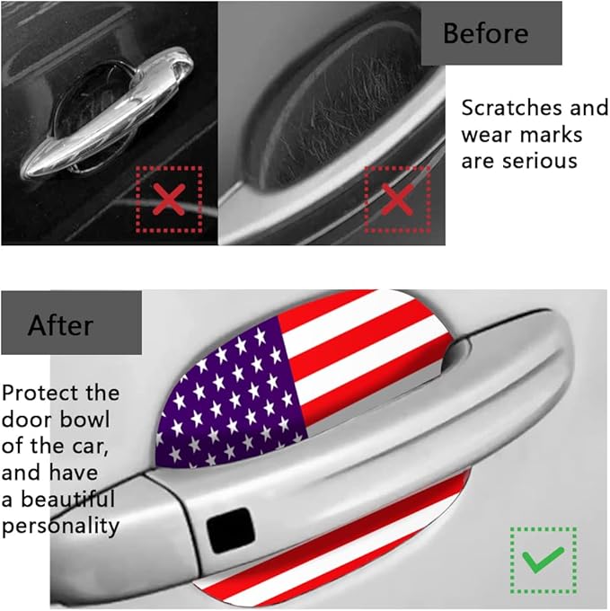 HAOBO 4PCS Car Door Handle Cup Scratch Protectors, Car Door Handle Protector, Anti-Scratch Vehicle Door Cup Protector, Car Exterior Accessories Car Door Handle Protective Film Universal for Most Cars