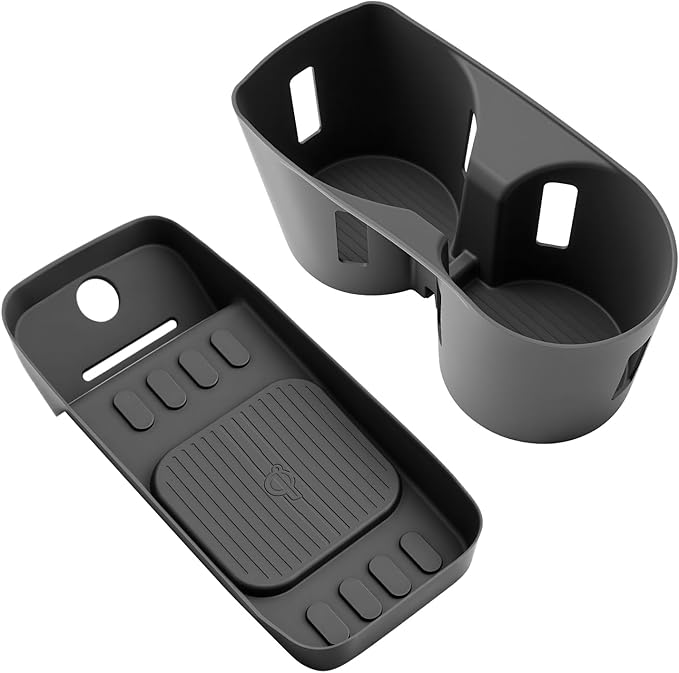 SKTU 2Pcs for 2026 Hyundai Palisade Wireless Charging Mat 2026+ Palisade Center Console Non-Slip Pad & Cup Holder Hyundai Palisade 2026 Accessories 2026 Palisade Rubber Console Mat Cup Holder Durable
