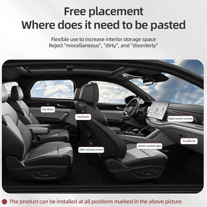 Car Seat Side Pocket Organizer - PU Leather Auto Door Console Mini Storage Bag for Keys, Phone, Sunglasses, Registration, and Documents (Dark Brown)