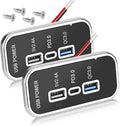 3 Ports 12V RV USB Outlet 45.5W, 2PCS PD3.0 Type-C Quick Charge & Dual USB A Port 3.1A Panel Wall Mount, Automotive Car Socket Charger Adapter for RV Marine Boat Bus ATV Motorcycle Truck,2PCs Silver