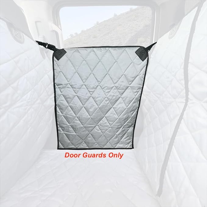 4Knines Truck & Car Door Protector for Dogs – Heavy-Duty Interior Protector for Truck Floor Hammock– Pet Friendly Car Door Covers for Dogs - Scratch Resistant, Easy to Clean Design, Set of 2 (Grey)