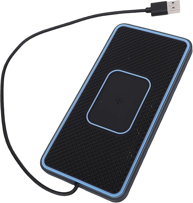 RGB Wireless Car Charging Pad, 20W Non Slip Magnetic Fast Charger for Car with Auto Match Function, for iOS 11/12/14/15/16/17