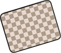 Car Center Console Cover, Universal Soft Large Neoprene Auto Armrest Seat Box Cover, Funny Car Decor Accessories Fit for Most Cars, Vehicles, SUVs Cute Beige Checkered