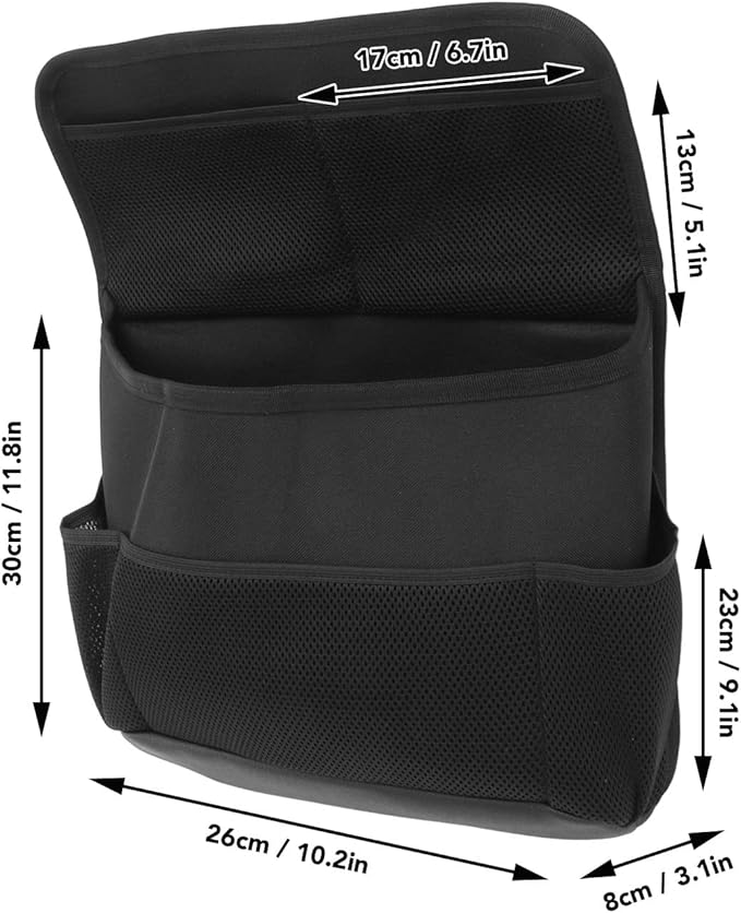 Car Back Seat Storage Bag, Car Back Seat Storage Bag with Strap Oxford Cloth PU Leather Muti Pocket Auto Backseat Holder, Back Seat Storage Pocket for Car Accessories Interior & Travel