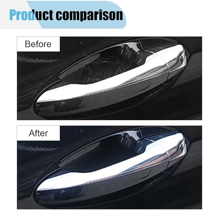 10PCS Transparent Car Door Handle Scratch Protector, TPU Invisible Protective Film, Car Door Bowl Guard Sticker, Paint Protection Sticker, Universal Car Handle Cup Sticker for Most Vehicles