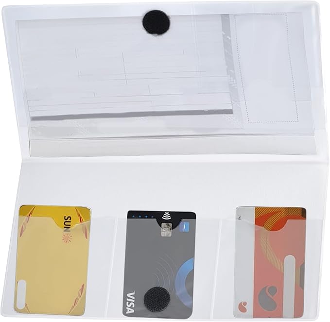 Andalus Auto Registration & Insurance Card Holder Pack of 2, Waterproof Essential Car Registration Holder with Hook & Loop Closure, Perfect for Every Vehicles Glove Boxes (White - 9.5" x 5.15")