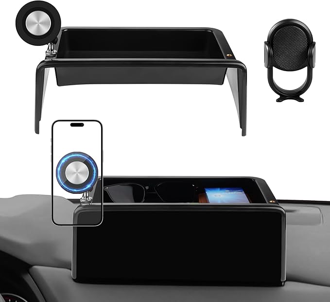 Karltys Magnetic Phone Holder, Dashboard Organizer Phone Mount with 2 Options iPhone MagSafe & Clip-in Holder for Mazda CX5, 360° Rotation Phone Holder for Mazda CX-5 2022-2025 10.25-Inch Screen