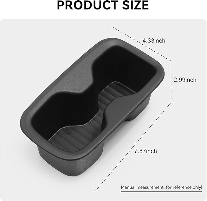 LUCKEASY 2PCS 2nd Row Door Side Cup Holder Insert for Hyundai Santa Fe 6/7 Seat 2024 2025 2026 Rear Drink Limiter Interior Accessories TPE Black