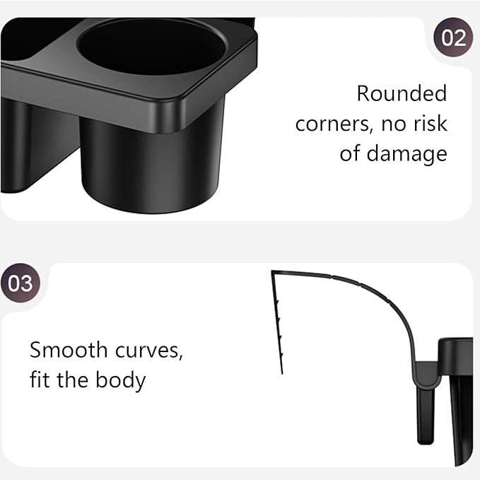 Car Window Multifunctional Organizer, Non-Slip Car Storage Tray Organizer Door Cup Holder and Side Hanging Storage Rack
