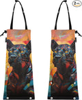 ALAZA Hanging Car Trash Bags Garbage Bag Trash Can for Back Seat Small Panther Washable Storage Bag Retractable 2 Pack