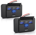 2PCS Gibbab 72W 3 Ports 12V RV USB Switch Outlet with Voltmeter, 36W PD3.0 Type-C Quick Charge + 2*18W QC3.0 Panel Wall Mount Car Charger Socket Automotive Multi-Port Adapter for Marine Truck Boat Bus