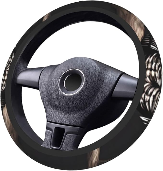 Late Night Owl Steering Wheel Cover. Car Decor,Anti-Slip,Sweat Absorption,Easy Carry, Universal 15 Inch