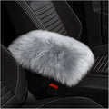 Car Center Console Cover Pad, Fluffy Middle Console Pad Armrest Seat Box Cover, Universal Furry Arm Rest Decoration Protector for Car Truck SUV, Interior Car Accessories (Gray)