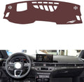 Leather Dashboard Cover Compatible with Audi RS4（HUD） 2019-2023,Dash Board Cover mat Anti-Slip Sun-Proof and dust-Proof(Brown)