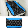 Car Center Console Cover, Comfortable PU Leather Vehicle Armrest Storage Box Cushion Pad, Anti-Scratch Automotive Interior Arm Rest Cover Protector, Universal for Truck SUV Sedan (Blue)