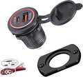 USB C Car Charger Socket - Fast Charging 12V/24V Adapter with Quick Charge 3.0 & Power Delivery Multi-Port Car USB Charger Plug Compatible with iPhone 7/8/9/10/11/12/13/14/15/16, Android (red)